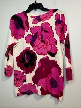TALBOTS AUDREY CASHMERE SWEATER - BLOOMING FLORAL M